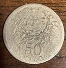 1928 Angola 50 Centavos Portugese World Coin