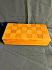 Reduced Vtg Small Portable Folding Wooden Box Chess Game Board Set With Pieces