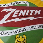 Vintage Zenith Radio Television Sign - Tv Advertising Porcelain Gas Sign