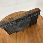 Vintage Turkey Fest Letterpress Printing Block Metal On Wood Thanksgiving Decor