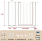 43 Inch Tall Safety Dog Gate Adjustable 29 7-45 2 Inch Extra-wide Metal Pet