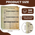 100 Sheets 12th Generation Family Group Sheets 3 Hole Genealogy Research Forms 8