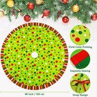 Grinch Christmas Tree Skirt 48 Inches  Velvet Stripes Trimmed Green Monster Whov