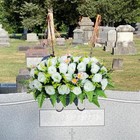Artificial Headstone Flower Saddle  Cemetery Flowers For Grave  White 