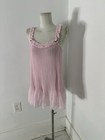 Vintage 2006 Victorias Secret Babydoll Pleated Pink Chiffon Rosebud Slip Size M
