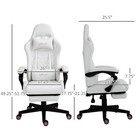 Racing Gaming Chair W  Padded Arms Pu Leather Gamer Recliner Home Office White