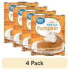 New Great Value 100  Pure Canned Pumpkin  29 Oz Can  4 Pack  Free Shipping
