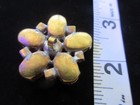 Gorgeous  Czech Vintage Style Glass Rhinestone Button    Amber     Crystal Clear