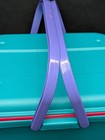 Vintage 90s Eagle Craftstor Sewing Craft Storage Tote Bin Teal Purple Pink 16 