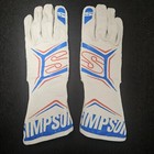 Simpson Racing Magnata Gloves Large White Blue Sfi 3 3 5 Fia Standard 8856-2018
