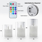 12colors Ice Crystal Real Wax Glass Flameless Candles With Remote   Timer  Batte