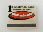 1st National Bank Richardson Texas Full Unstruck Vintage Matchbook