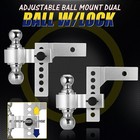 2  Receiver 6  Drop rise Adjustable Tow Hitch Dual Ball Mount Trailer 18500 Lb