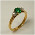 1 00 Ct Oval Cut Natural Emerald   Diamond Wedding Ring 14k Yellow Gold Size 6