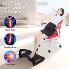 Adjustable Under Desk Foot Rest With Massage Rollers 6 Height Ergonomic Stool