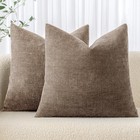 Pack Of 2 Decorative Throw Pillow Covers Soft Chenille Throw Pillows Solid Ne   