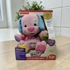 Fisher Price Laugh   Learn Love To Play Puppy Pink 6-36m Plush Stuffed Toy Nib