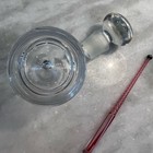 Antique Blown Ink Well And Stopper With Pen Zanfirico Spiral In Candy Cane