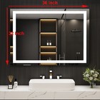 36   Led Bathroom Mirror Wall Vanity Mirror Anti-fog Dimmable Frontlit-36 X 32