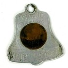 1937 Liberty Bell Encased Wheat Penny Keychain Washington Dc  Souvenir Vintage