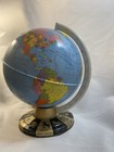 Vtg Mid Century Metal Color Rotating World Globe Zodiac Base 12    Height 1 Dent