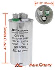 Lot Of 5 Dual Run Capacitor 50 5 Mfd 450vac For Hvac System - Acecrew Cbb65 -