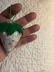 Strawberry Emery   Pincushion Laura Ashley Wild Strawberry Print  3-1 2   