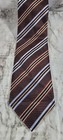 Kenneth Roberts Platinum Brown Striped Neck Tie   63 Inches