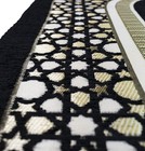 Large 3 Person Muslim Prayer Mat     Thin Chenille  Selcuk Star Black