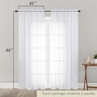 Sheer Curtains 84 Inches Long 2 Panels Set For 42 w X 84 l  pack Of 2  White