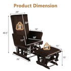 Glider And Ottoman Cushion Set Wooden Baby Nursery Rocking Chair Brown