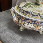 Vintage Unsigned Rouen French Faience Pottery Soup Vegetable Tureen 