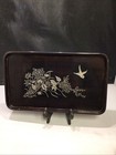 Antique Chinese  Black Lacquer And Silver Four Pieces