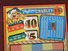 Vintage  professor Charley  25-cent 1000 Hole 12  Punch Board Game Serial  7102