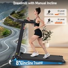 New 3hp Foldable 8  Incline Treadmill 10mph Quiet For Home W heart Rate Sensors