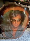 Vtg Elvis Presley Colored Picture On Lacquered Wood-wall Plaque 