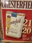 Vintage 1962 Chesterfield  they Satisfy Tin Cigarette Sign 231 2  X 173 4  Orig 
