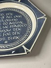 Studio Pottery Stoneware Hexagon Quote Plate Blue White Gw Signed T S Eliot