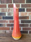 Vintage Mid Century Le Smith Bittersweet 17  Swung Vase Base Glows Very Nice