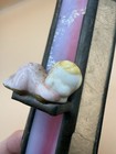 Vintage Eagle Stained Glass Seashell Night Light Pink Purple Plug In Usa