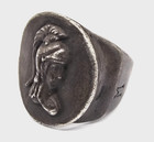 100 Ad Ancient Roman Legionary Silver Ring Legion I Minervia Artifact