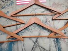 Set Of 6 Vintage Wooden Coat Hangers With Metal Hooks Great Condition