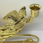 Vintage Shiny Brass Three Angels Candelabra Taper Candle Holder 12 5    Holiday