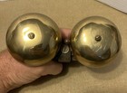 Antique Western Electric Oak Wall Telephone Parts Brass Ringer Bells Assembly