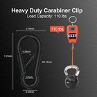 Kinlink 10 Pack Black Carabiner Clip  1 57 Inch Heavy Duty Spring Snap Hook 