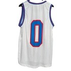 Space Jam Tune Squad Basketball Jersey White Mesh Bugs Bunny Size L Number 0