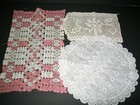 Vtg Crocheted Lace Doily Bundle Of 7 Sewing Doll Clothes Crafts Embellishment