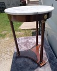 Mahogany Marble Top Plant Stand   ps241 