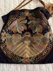 Chinese Vintage Silk Embroidered Rank Badge Purse Draw String Tassle