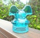 Nice Dark Aqua Cd 257 Hemingray Mickey Mouse Style Glass Insulator  s 